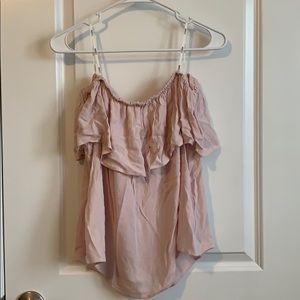 Pink ruffle sleeveless top